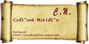 Czövek Miklós névjegykártya