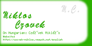 miklos czovek business card